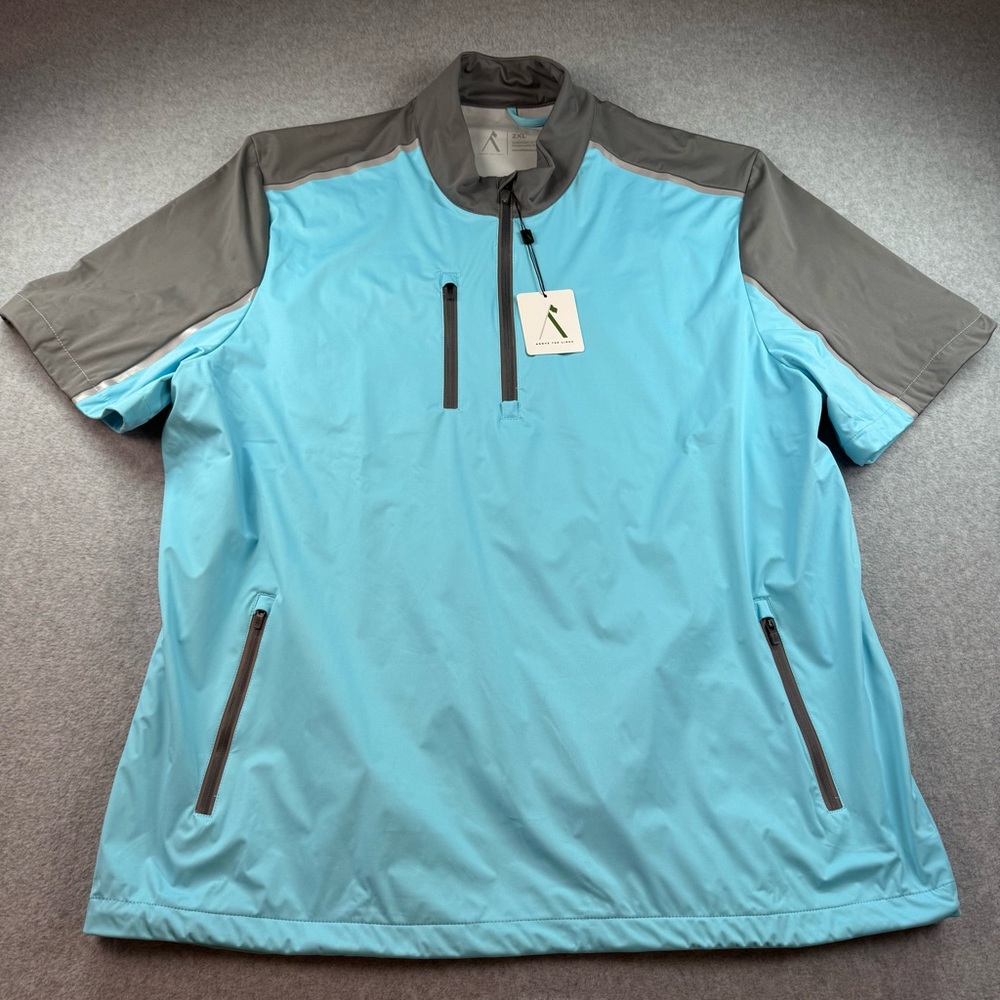 Above‎ the Links 1/4 Zip Pullover Aqua/Gunmetal Men's Size 2XL Lightweight NWT